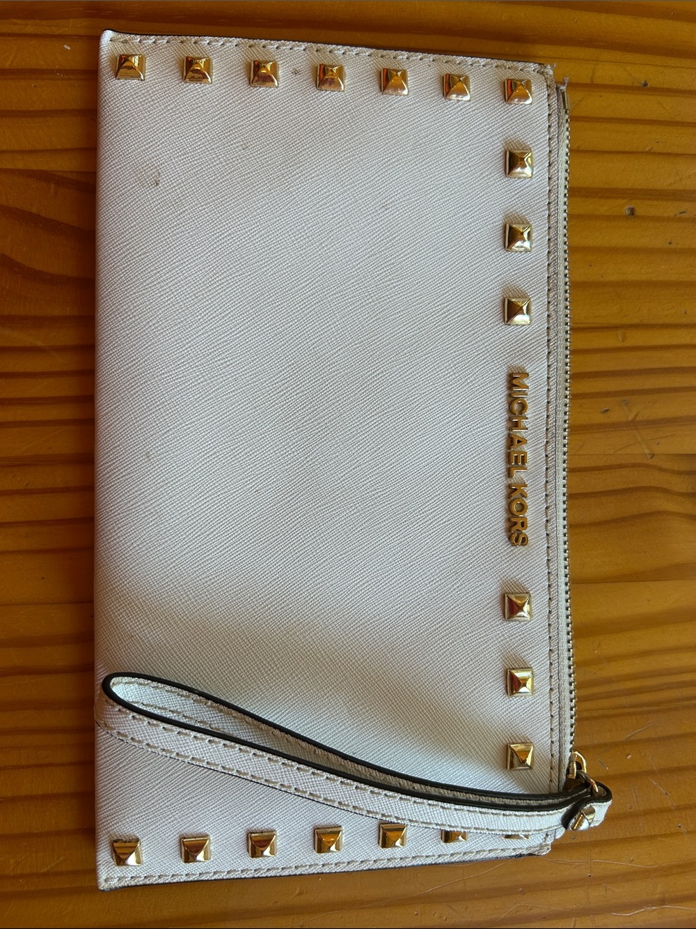 Michael Kors White Studded Wristlet